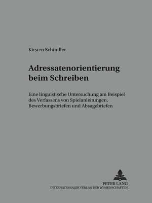 cover image of Adressatenorientierung beim Schreiben